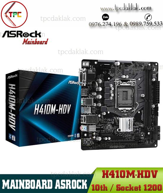 Mainboard Asrock H410M-HDV | Bo Mạch Chủ Main Asrock H410M-HDV ( Socket LGA1200 )