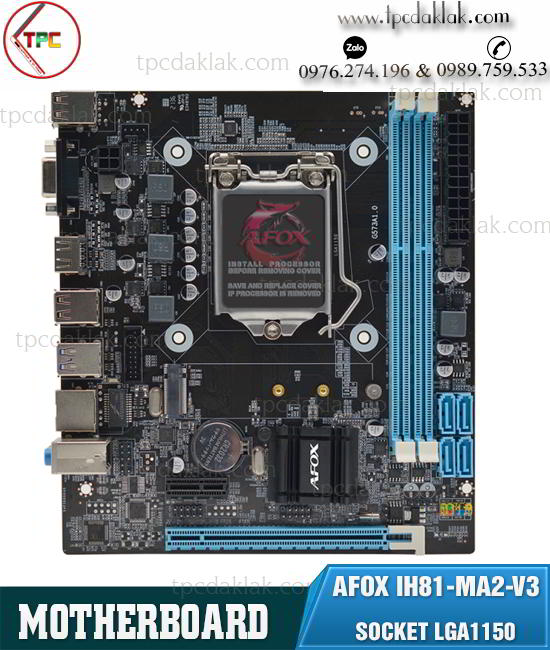 Mainboard H81 AFOX IH81-MA2 V3 | Bo Mạch Chủ AFox H81 ( Socket LGA 1150 / VGA D-sub / HDMI / )