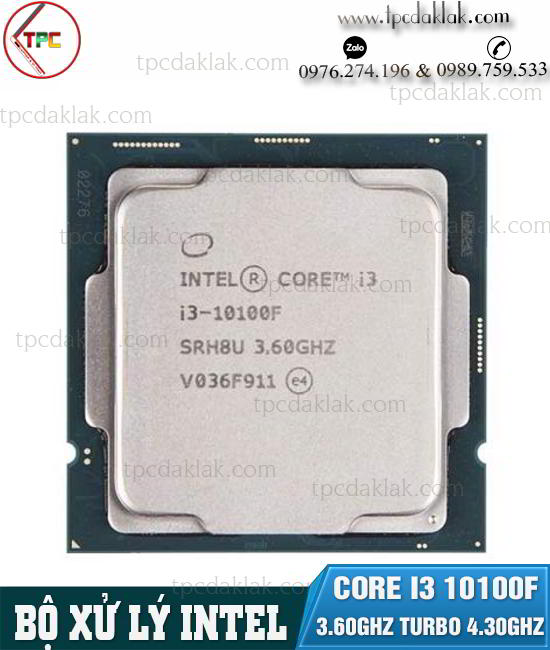 Bộ xử lý ( CPU ) Intel® Core™ i3-10100F 6M Cache, 3.60GHz up to 4.30GHz 4 Cores 8 Threads, LGA1200