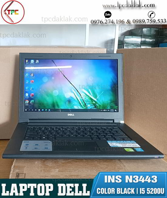 Laptop Dell Inspiron 14 3443 ( Đen ) / I5 5200U / Ram 4GB / SSD 128GB / Nvidia Geforce 820M / LCD 14.0"HD