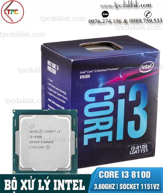 Bộ xử lý ( CPU ) Intel® Core® I3-8100 6M Cache, 3.60GHz / 4 Cores / 4 Threads, LGA1151-V2