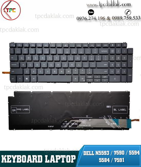 Bàn phím Laptop Dell Inspiron 15-7591, 7590, 5593, 5598, 5590, 5584, 5594, P42E, P88F, P90F ( Original - Led )