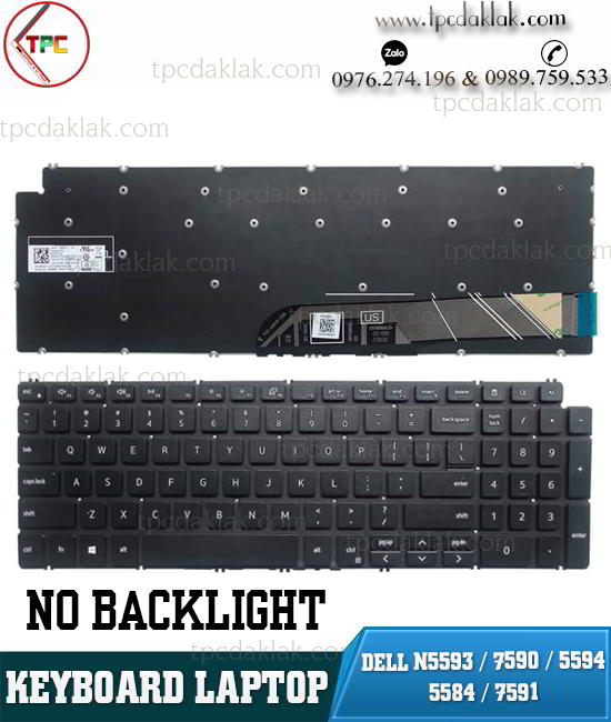 Bàn phím Laptop Dell Inspiron 15-7591, 7590, 5593, 5598, 5590, 5584, 5594, P42E, P88F, P90F ( Original - No Backlight )
