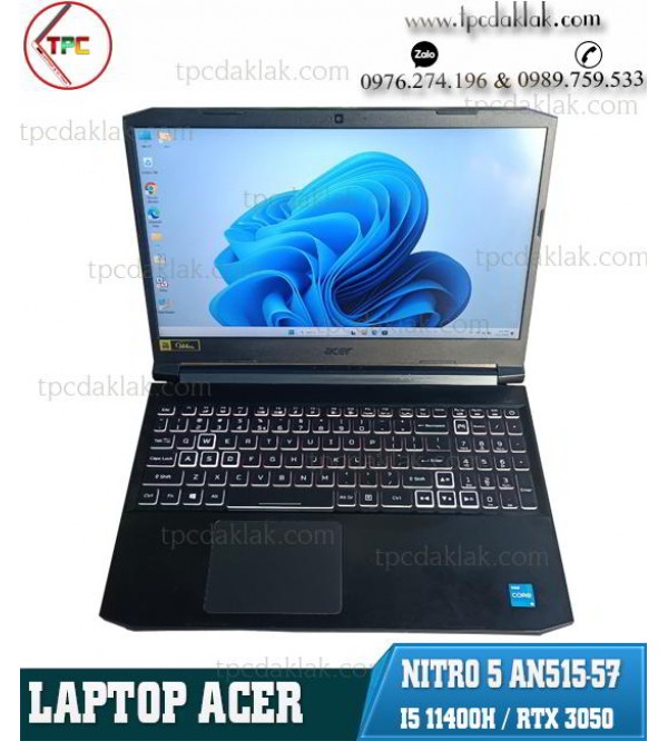Laptop Gaming Acer Nitro 5 AN515-57/ Core I5 11400H/ Ram 16GB PC4 / 512G / RTX 3050 4G / LCD 144hz 15.6" FHD 144Hz