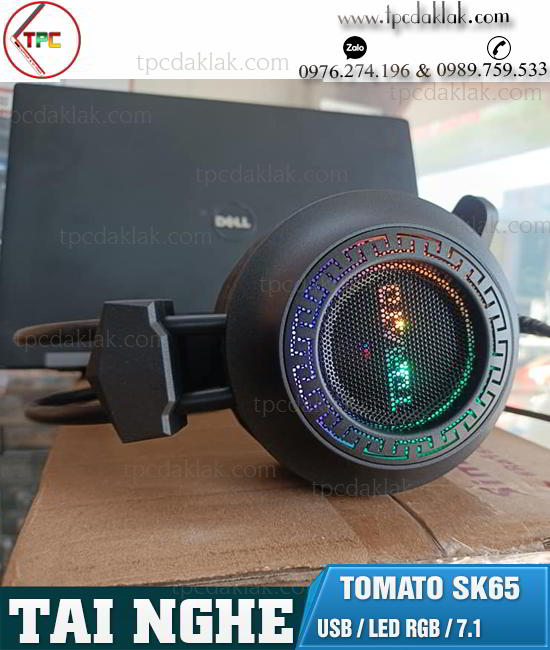 Tai nghe Máy tính Tomato SK65 LED RGB GIẢ LẬP 7.1 | TOMATO SK65 HEADPHONE 7.1 USB
