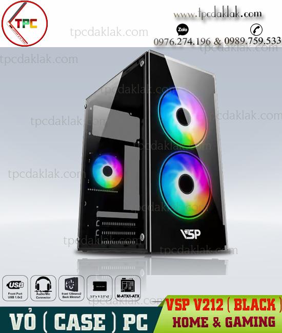 Case máy tính bàn PC Home & Gaming VSP V212 ( Black - Màu Đen ) | Gaming Case VSP V212 Black