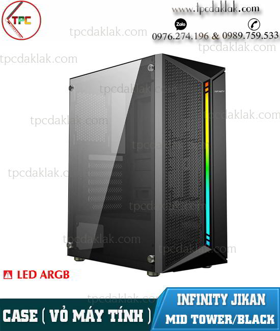 Case ( Vỏ máy tính ) Infinity Jikan ( Mid Tower/ Black / ARGB ) Mini-ITX, ATX, M-ATX | Gaming Case