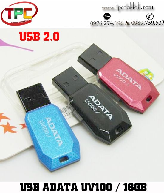 USB ADATA UV100 - 16GB - Ổ cứng di động cho máy tính (  USB FLASH DRIVE  UV100 - 16GB - 2.0  )