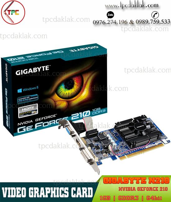 Card màn hình Gigabyte N210, 1GB, GDDRD3 64BIT | VGA máy tính bàn Gigabyte N210 ( HDMI/ DVI-I/ VGA )