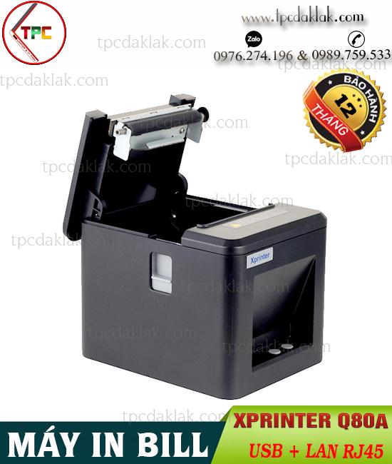 Máy in hóa đơn ( in bill ) Xprinter Q80A ( USB - Lan ) | Máy in nhiệt Mini Xprinter Q80A Khổ giấy K80