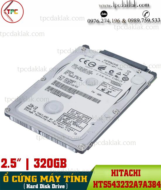 Ổ cứng máy tính 320GB Hitachi HTS543232A7A384  ( 2.5", 5400RPM, SATA 3Gbps,  Travelstar Z5K320-320 )