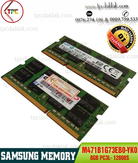 Ram ( Memory ) Laptop Samsung 8GB PC3L/DDR3L 12800S / 1600MHz - M471B1G73EB0-YK0