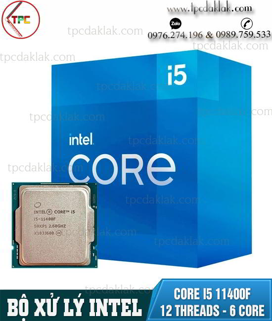 Bộ xử lý ( CPU ) Intel® Core® I5 11400F 12M Cache, 2.60GHz up to 4.40 Ghz, 6 Cores 12 Threads, Socket FCLGA 1200