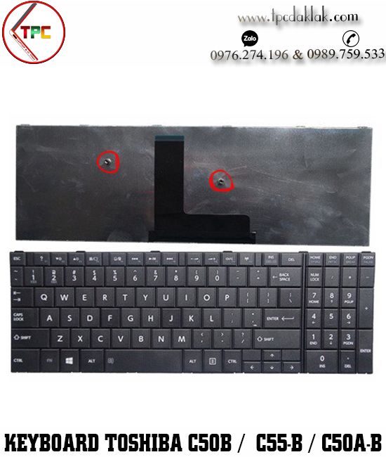 Bàn phím Laptop Toshiba Satellite C50-B, C50D-B, Satellite C55-B, C55D-B, Satellite C50A-B  ( ĐEN ) 