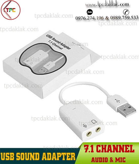 USB Sound Adapter 7.1 Channel Noname | Thiết bị chuyển đổi USB qua cổng Âm Thanh Laptop, PC