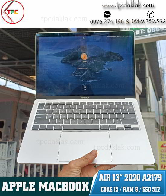 Macbook Air 2020 13 inch A2179 emc 3302 Sliver/ Intel Corre I5-1030NG7,  Ram 8GB, SSD 512GB Retina 13" 2K IPS