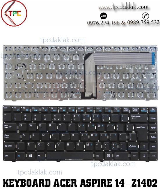 Bàn phím Laptop Acer Aspire 14-Z1402, 14-Z1401, AO Z1401-C2XW, 14 Z1401- C283 , Z1401-C7EK