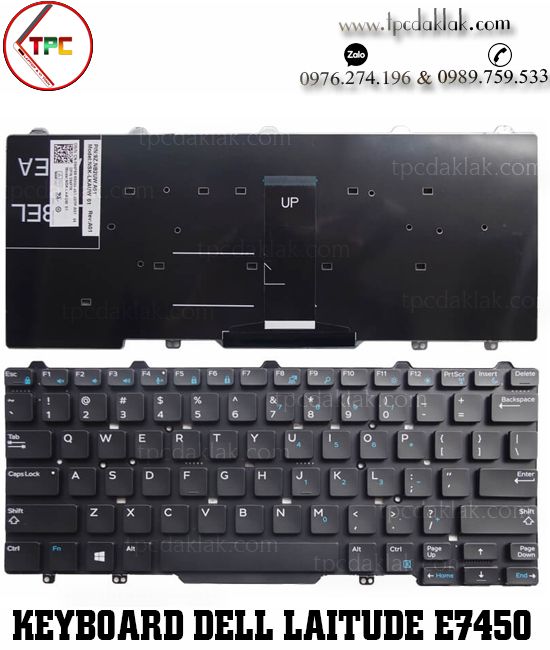 Bàn phím Laptop Dell Latitude E5450, E3340, 3350, E7470, 7350, E7450  ( Không Phím Chuột )