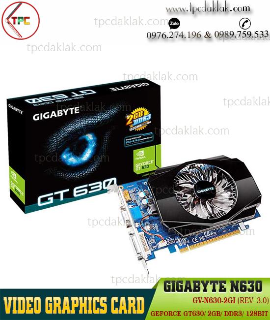 Card màn hình máy tính Gigabyte GV-N630-2GI-D3 Rev 3.0  Card VGA Gigabyte GT630 2GB DDR3 128BIT