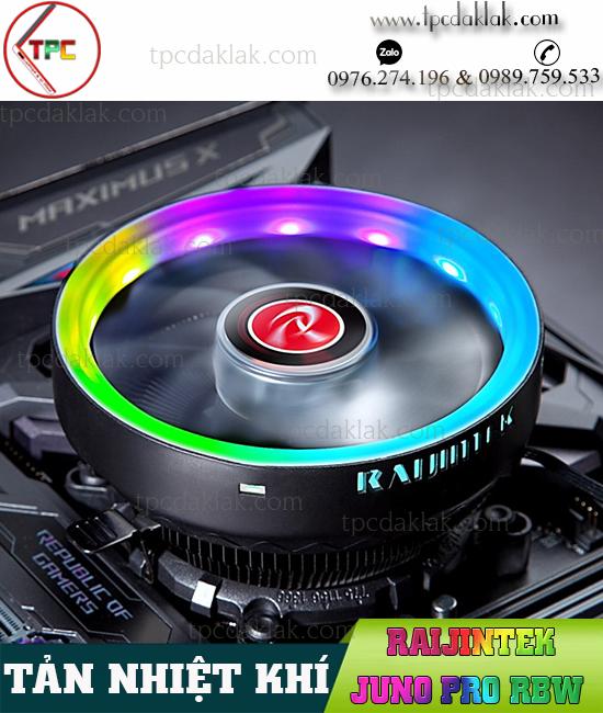 Quạt Tản nhiệt khí CPU Raijintek JUNO PRO RBW | Fan CPU LED RGB  JUNO RBW All Socket Intel - AMD