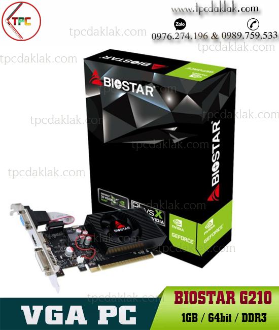Card đồ họa máy tính VGA BIOSTAR GEFORCE G210 1GB DDR3 64BITS ( VN2103NH6 ) [ DVI-D / HDMI / D-Sub ]
