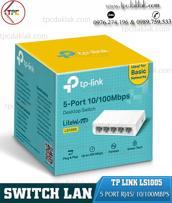 Bộ chia mạng Switch TP-Link LS1005 5 Port RJ-45 / 10/100Mbps / Auto-Negotiation /