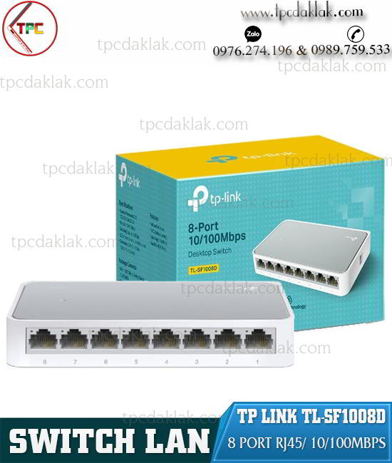 Bộ chia mạng Switch TP-Link TL-SF1008D 8 Port RJ-45 / 10/100Mbps / Auto-Negotiation /