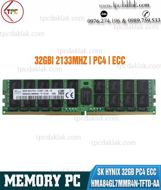 Ram PC ( Desktop ) | Ram Máy Tính Bàn SK Hynix 32GB PC4 2133Mhz ECC HMA84GL7MMR4N-TF