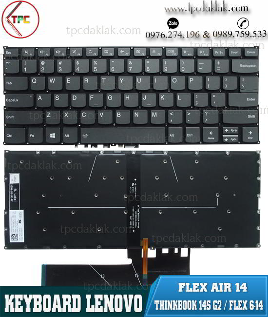 Bàn phím Laptop Lenovo Thinkbook 14s G2 ITL keyboard ( Zin - Led - Original ) - Thay bàn phím Laptop tại Dak Lak