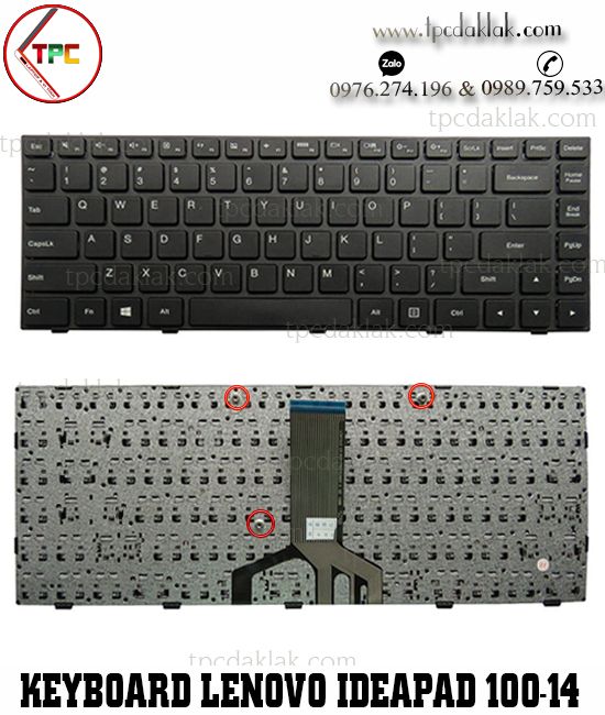 Bàn phím Laptop Lenovo Ideapad 100-14, 100-14IBY, 100-14IBD | 9Z.NCMSN.001 ( Cable Giữa )