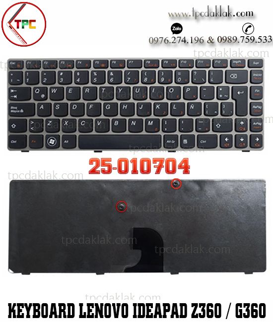 Bàn phím Laptop Lenovo IdeaPad G360, Z360, Z360A, Z360G, Z360P | P/N 25-010704 | Lenovo Keyboard