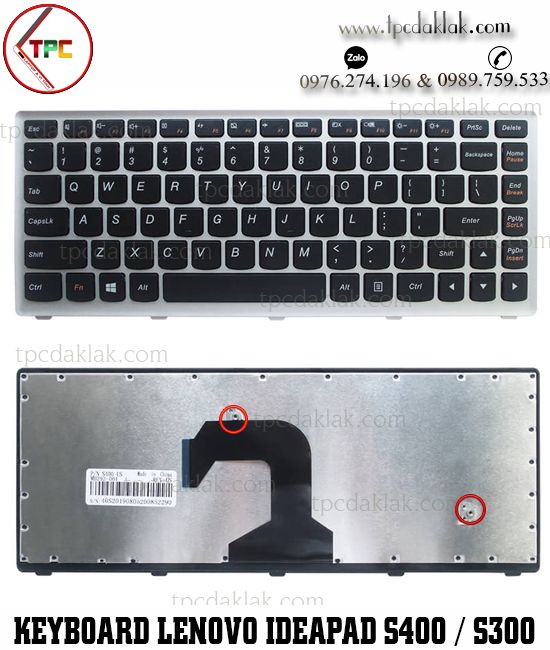 Bàn phím Laptop Lenovo Ideapad S300, S300-BNI, S400, S405, M30-70, S300A, S405 ( Frame Sliver )