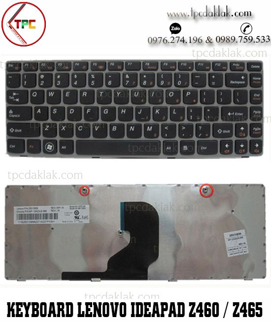 Bàn phím Laptop Lenovo Ideapad Z450, Z460, Z460A, Z460G, Z465, Z465A, Z465G | MP-10A23US-686