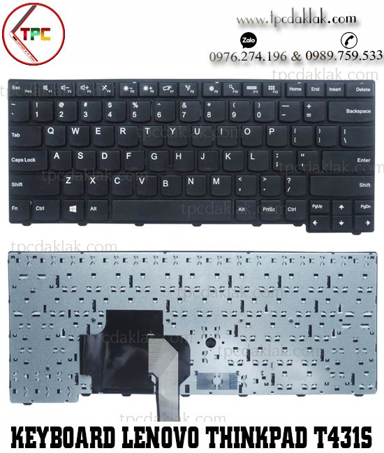 Bàn phím Laptop Lenovo ThinkPad E431, T431S, T440, T440S, E450, T450, L450 ( Không Nút Chuột Giữa )