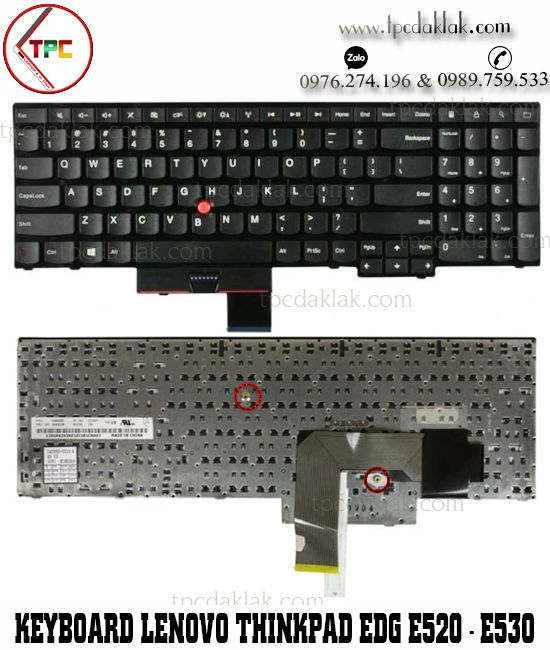 Bàn phím Laptop Lenovo Thinkpad Edge E520, E520S, E525, E530, E530C, E535, E545 | 04W0872