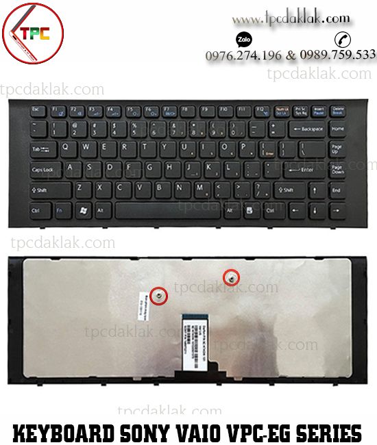 Bàn phím Laptop Sony Vaio VPC-EG, PCG-61911T  | NSK-SF1SW, 9Z.N7ASW.10R ( Màu Đen )