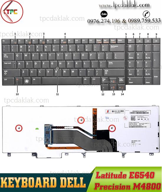 Bàn Phím Laptop Dell Dell Precision Workstation M4600, M4700, M4800, M6600, M6700, M6800