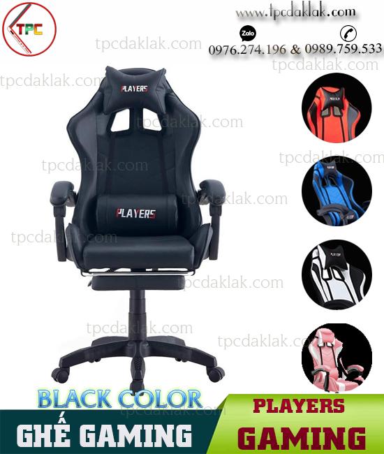 Ghế ngồi Gaming - Văn Phòng Players Ngã Lưng Có Gác Chân ( Black / Pink / Red / Blue / White  ) CH