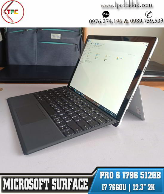 Microsoft Surface Pro 5 ( 1796 ) / Core I7 7660U/ Ram 16GB/ SSD 512GB/ Intel® Iris® Plus Graphics 640/ LCD 12.3 2K Touchscreen 