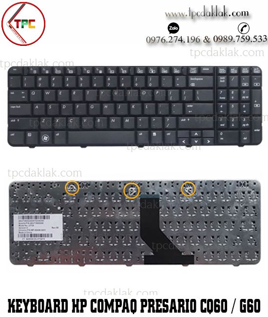 Bàn phím Laptop HP Compaq Presario G60, G60-120US, Q60-100, CQ60z-200, NSK-HAA01 ( Black )