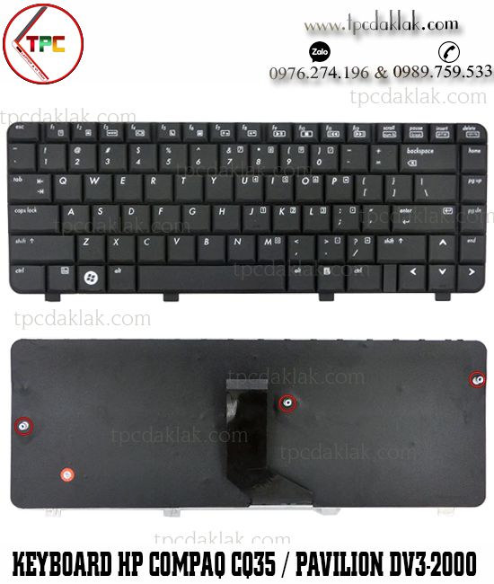 Bàn phím Laptop HP Compaq CQ35 CQ30 CQ36, HP Pavilion DV3-2000 | 9J.N0E82.L01, NSK-H7L0F