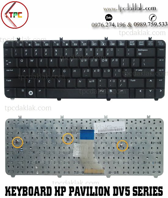 Bàn phím Laptop HP Pavilion DV5, DV5-1000, DV5-1100, DV5-1200, DV5-1300, DV5T, DV5Z | QT6D ( Black )