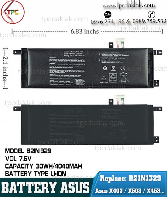 Pin Laptop Asus B21N1329  / Asus X403 X503M X502CA X453 X553 F453 P553 D553 [ 7.6V - 30Wh - 4040mAh ]
