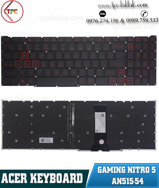 Bàn phím ( Keyboard ) Laptop Acer Nitro 5 AN517-52| AN517-52-5744, G5P_A53BRL CNY, NKI151306FT