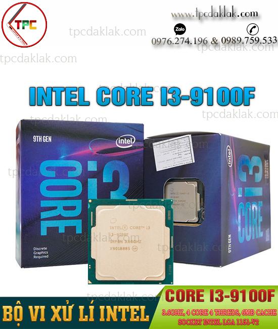 Bộ xử lý ( CPU ) Intel® Core™ i3-9100F 6M Cache, 3.60GHz up to 4.20GHz 4 Cores 4 Threads, LGA1151 V2