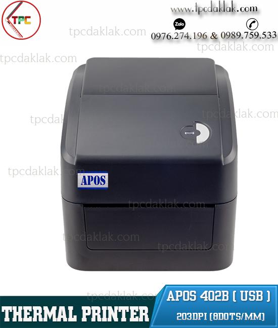 Máy in nhiệt ( Tem - Mã Vạch - Bill - Đơn Hàng TMĐT ) APOS 402B giao tiếp cổng USB khổ giấy tối đa 108mm