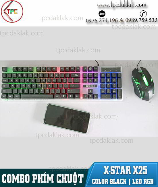 Combo Phím Chuột X-Star X25 LED ( Black - Màu Đen ) – Giá Rẻ, Đẹp, Bền, Cực Phẩm Cho Dân Văn Phòng & Game Thủ