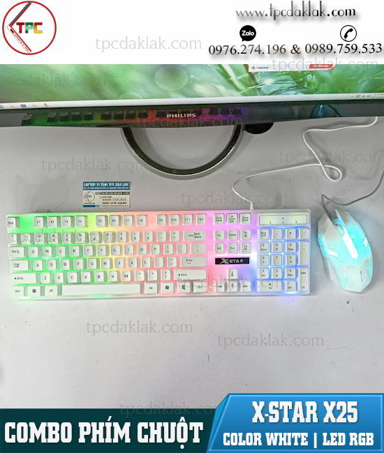 Combo Phím Chuột X-Star X25 LED ( White - Màu Trắng ) – Giá Rẻ, Đẹp, Bền, Cực Phẩm Cho Dân Văn Phòng & Game Thủ