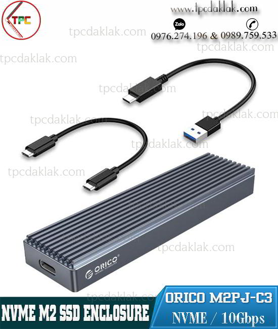 Box Ổ cứng - Hộp đựng ổ cứng - SSD M.2 NVME ORICO M2PJ-C3 10Gbps ( USB 3.1, USB Type C )