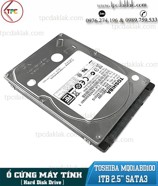 Ổ cứng laptop 1TB Toshiba HDD MQ04ABF100 ( 2.5" 5400RPM, 300 MB/seconds, 128MB Cache, Sata3 6Gbp/s )